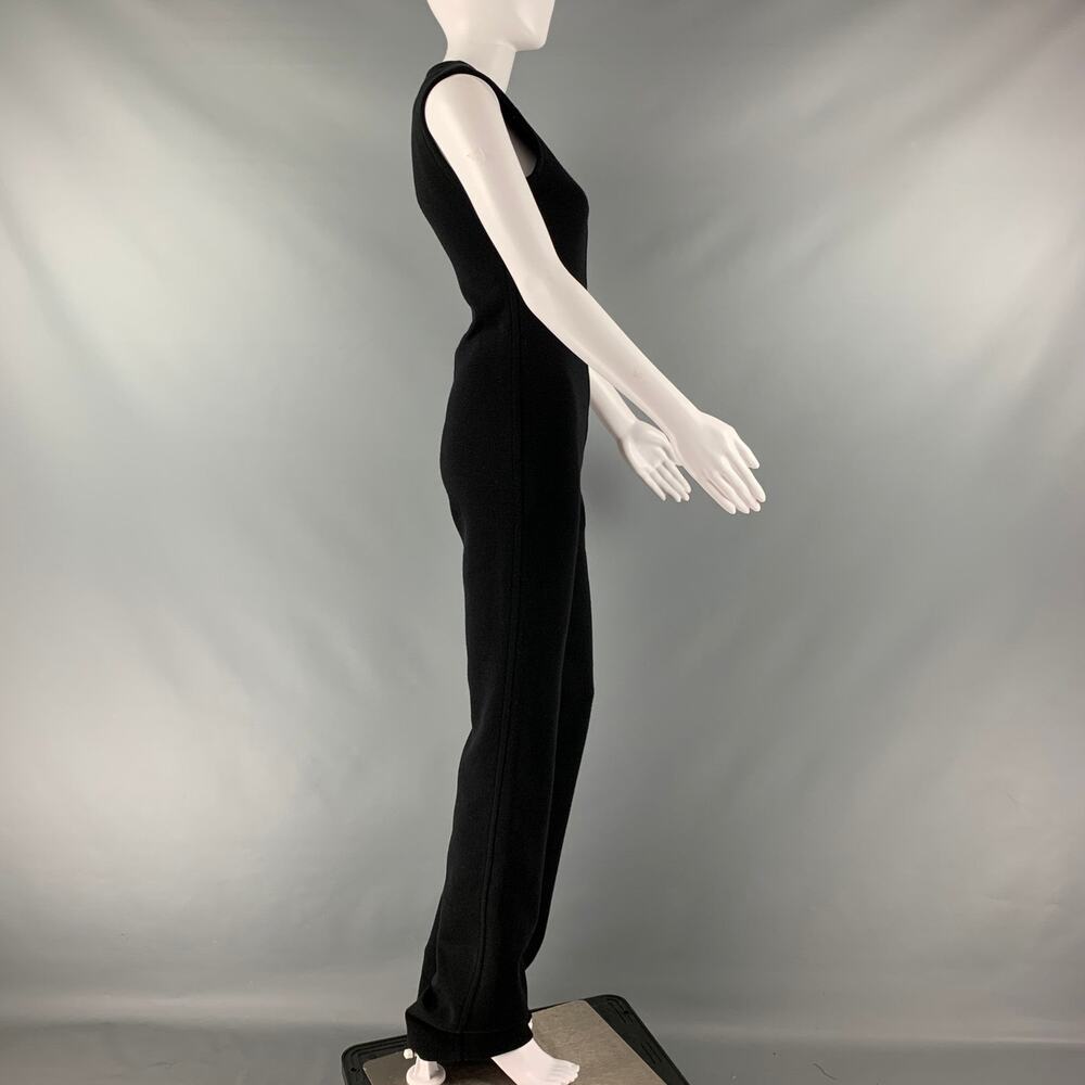 SAINT LAURENT Size 2 Black Wool Blend Sleeveless Jumpsuit - Picture 3 of 7